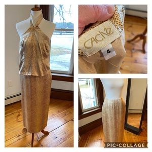 Cache women’s 2 pc dress skirt blouse animal print